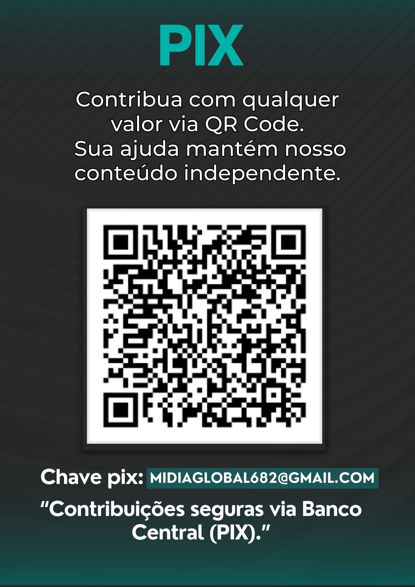 Contribua com Pix escaneando o QR Code