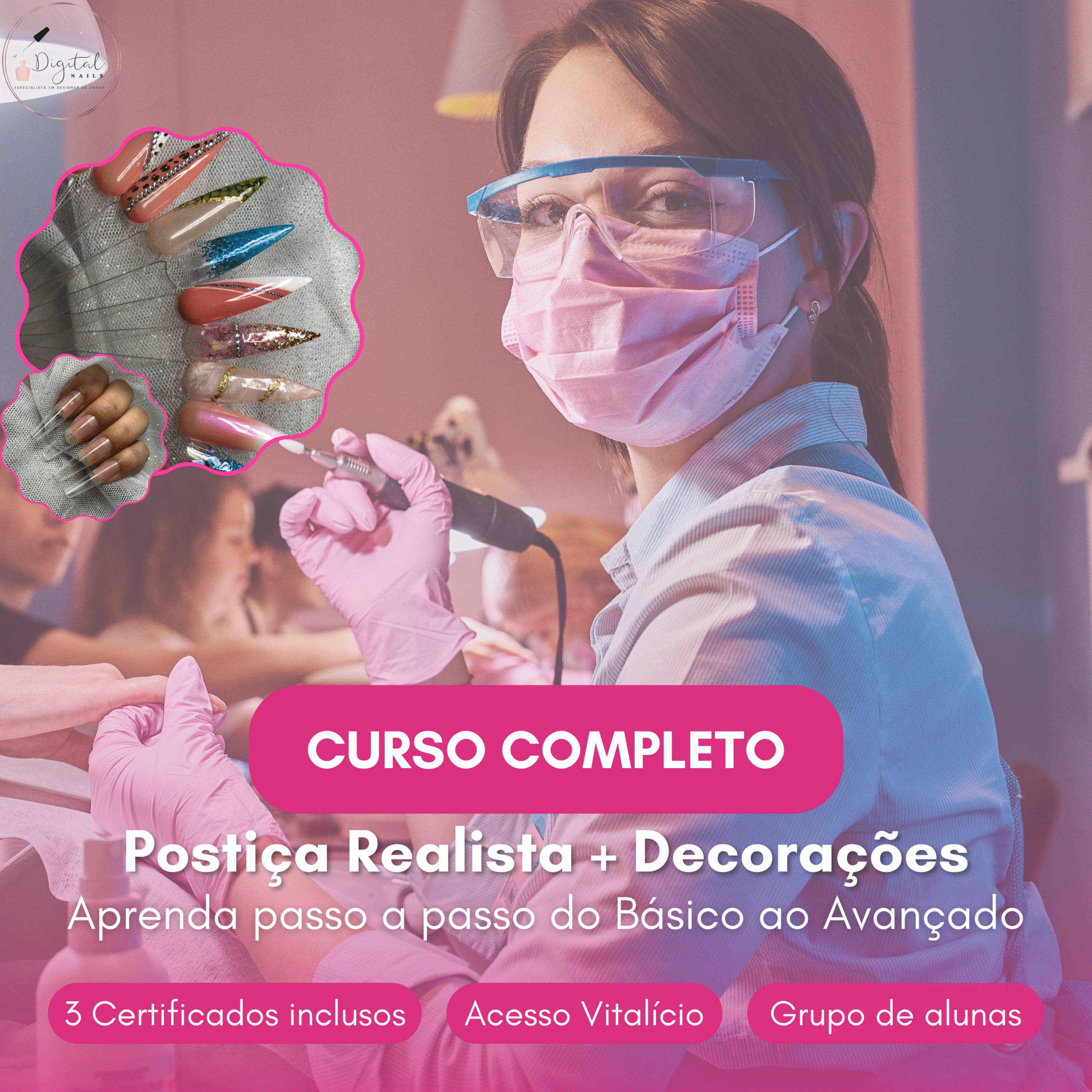 Curso Postiça Realista Detalhes