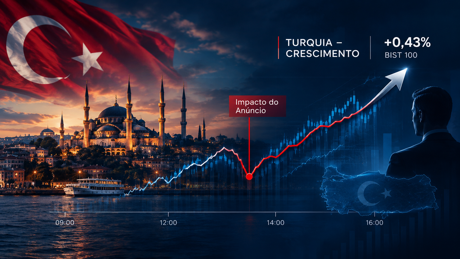 Turquia – Ações Fecham em Alta e Índice BIST 100 Avança 0,43%